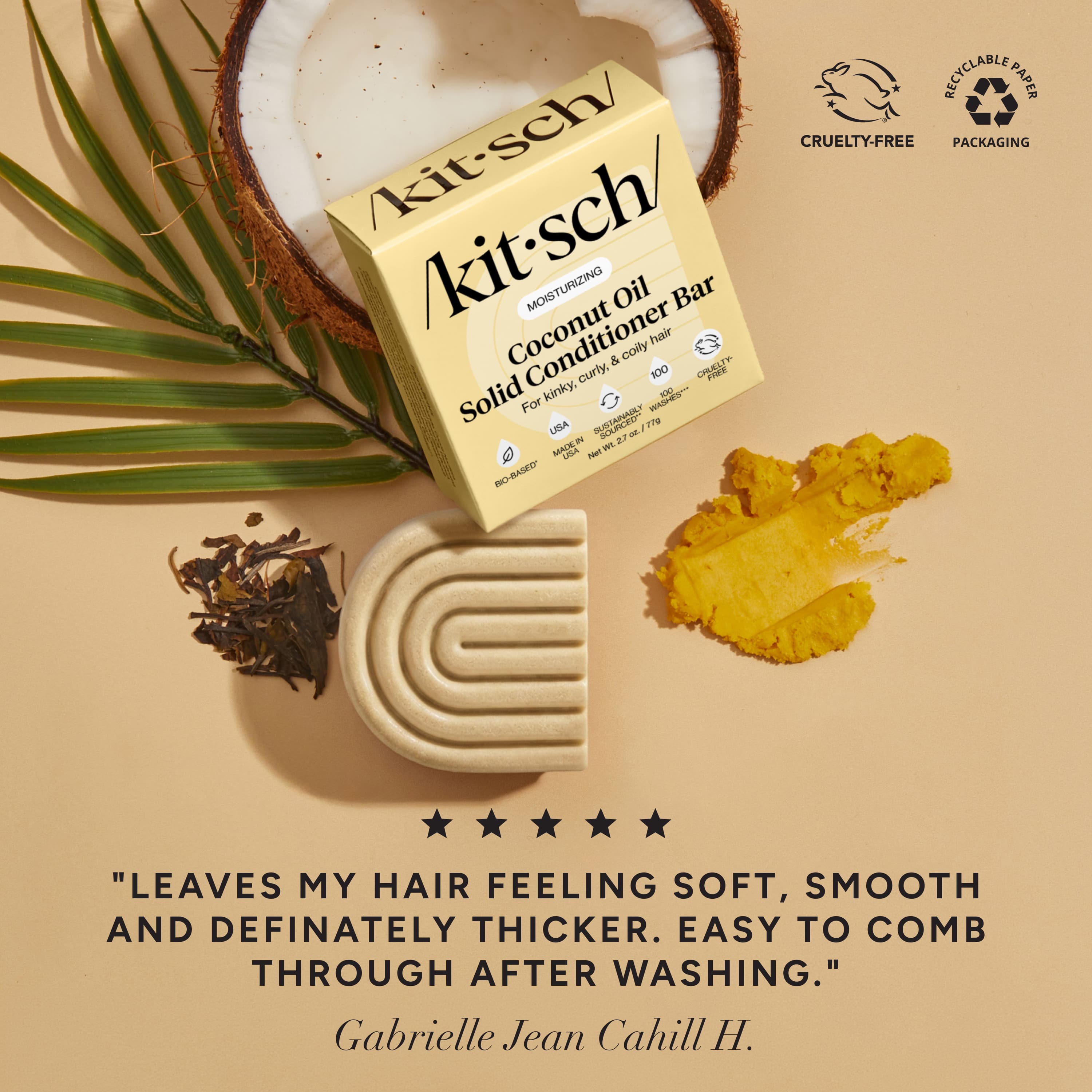 Coconut Oil Shampoo & Conditioner Bar Combo for Dry Damaged Hair
