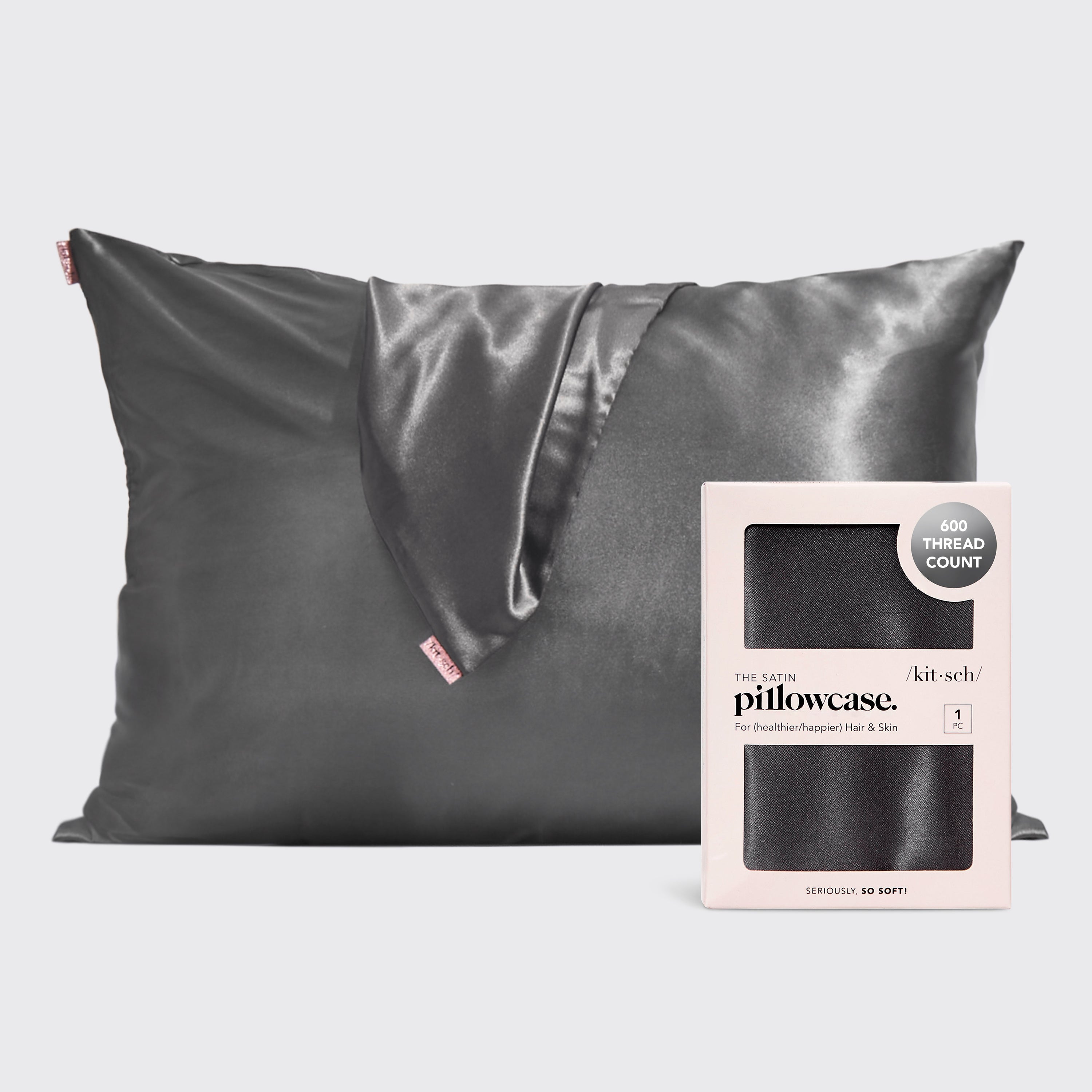 Satin Pillowcase in Charcoal 4 Pack
